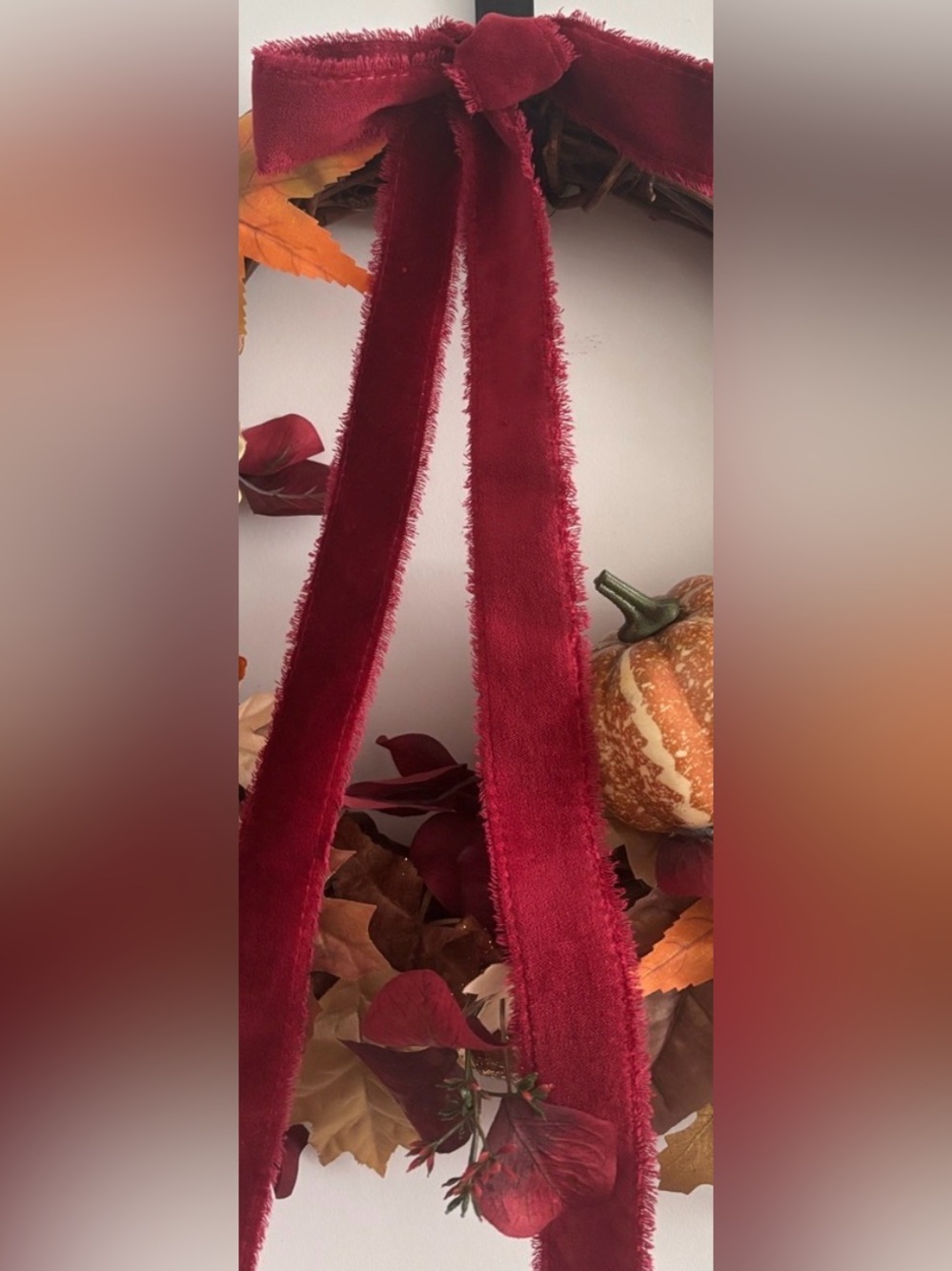 Handmade Fall Burgundy-red Long Bow DIY Handmade Velvety Soft Final Sale